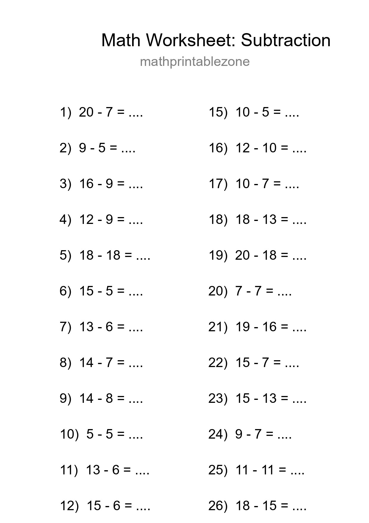 Free 27 Subtraction Math Worksheet For Grade 2 With Answers - Part 294