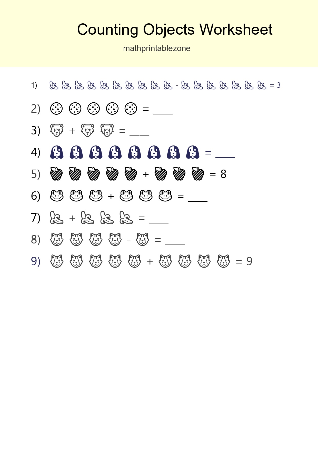 Free Counting Objects Worksheet For Kindergarten - Part 146