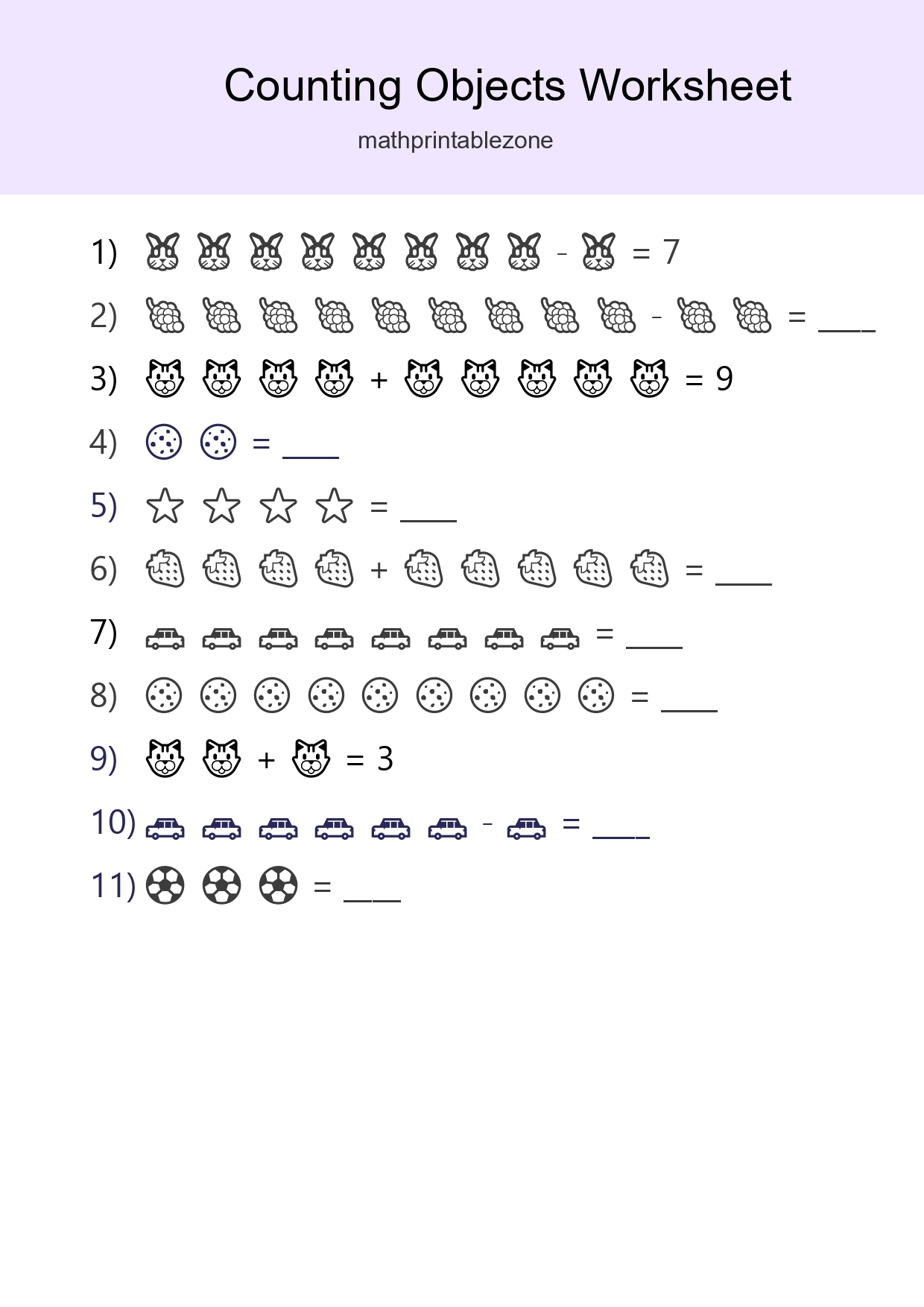 Free Counting Objects Worksheet For Kindergarten - Part 157