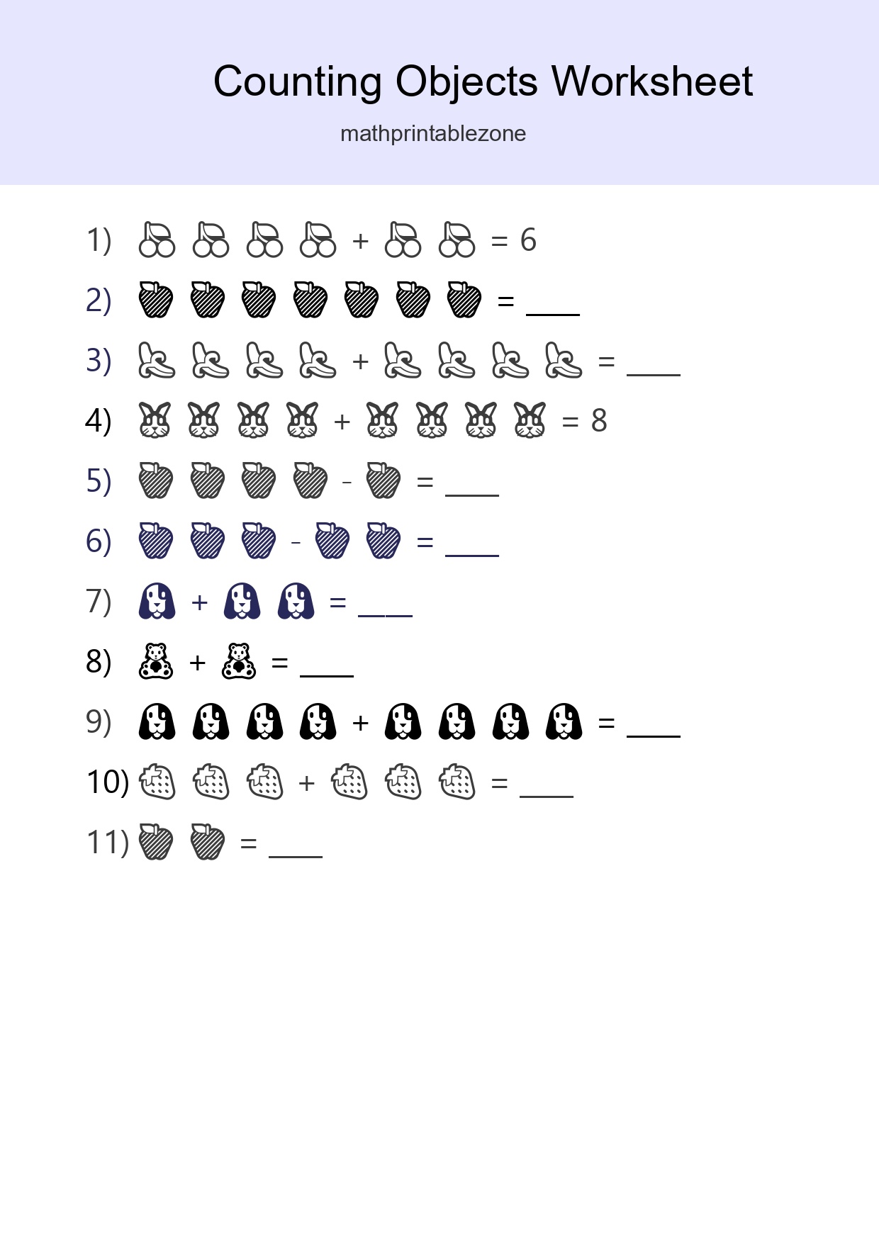 Free Counting Objects Worksheet For Kindergarten - Part 190