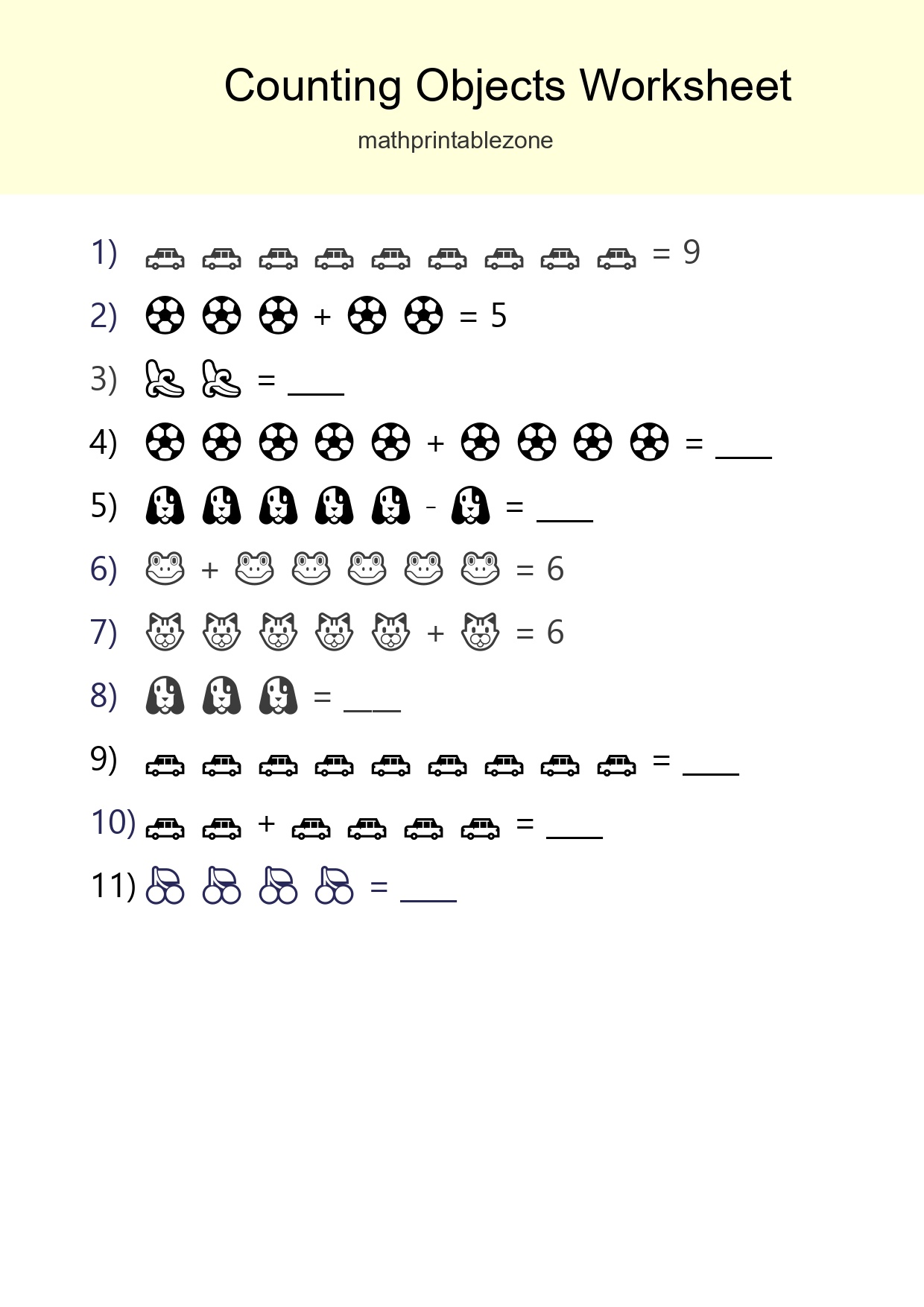 Free Counting Objects Worksheet For Kindergarten - Part 300