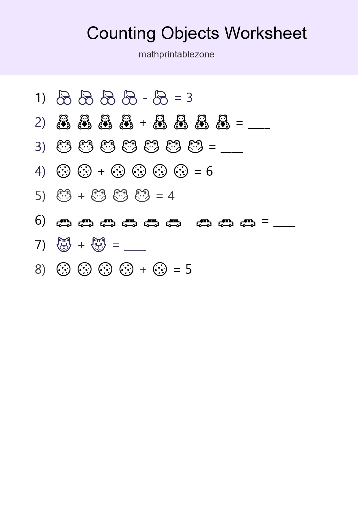 Free Counting Objects Worksheet For Kindergarten Printable - Part 135