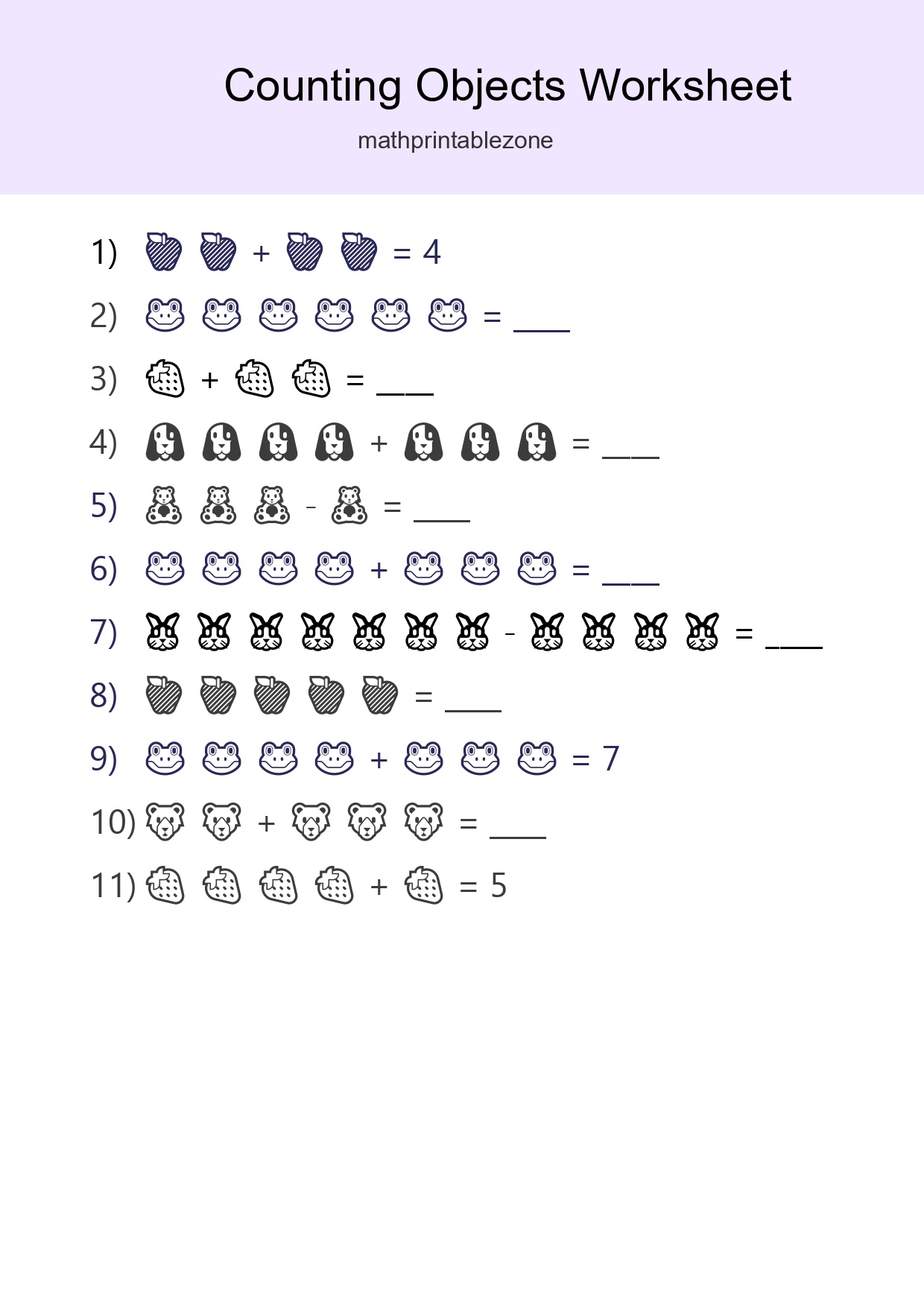 Free Counting Objects Worksheet For Kindergarten Printable - Part 36