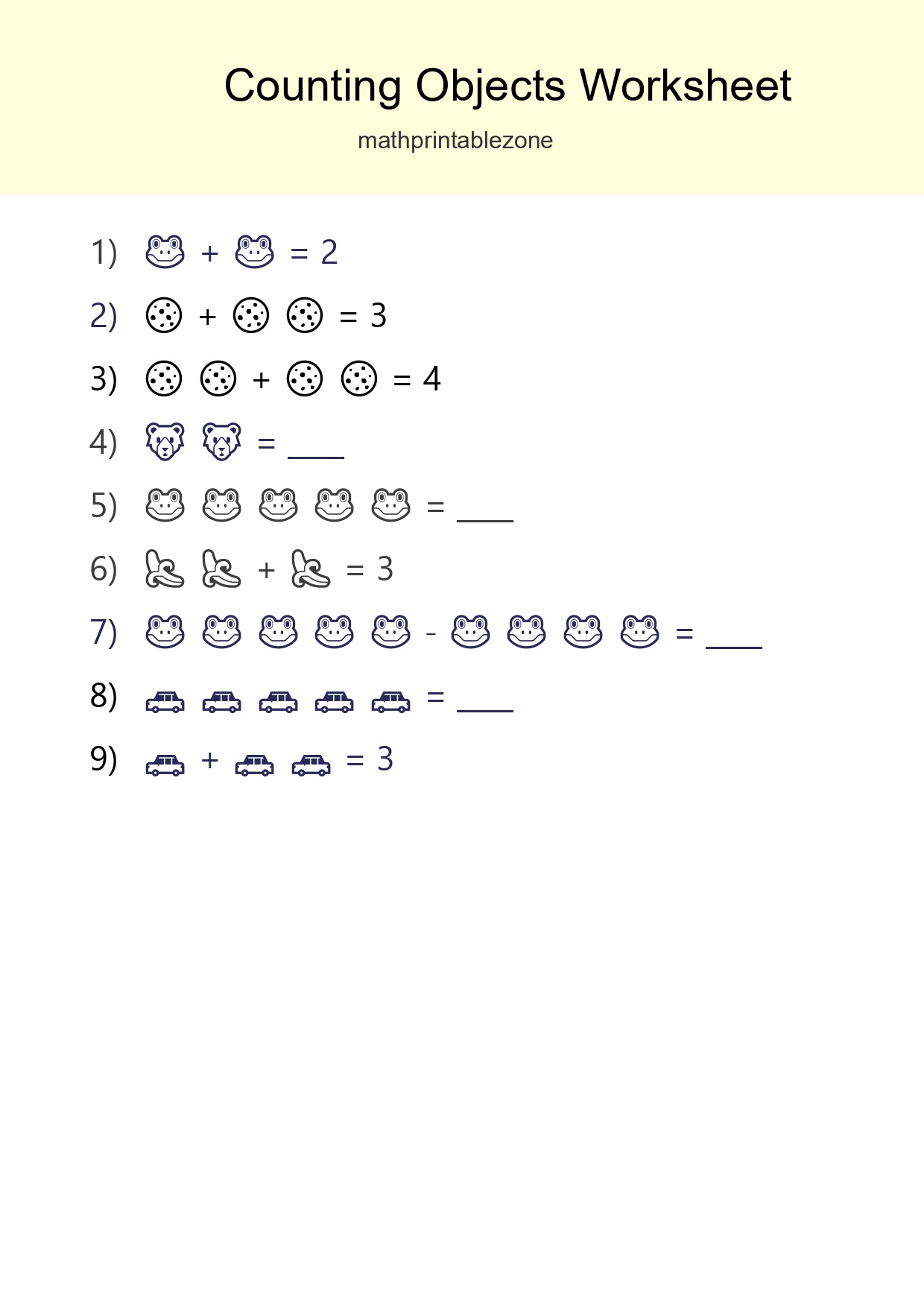 Free Counting Objects Worksheet For Pre-K - Part 234
