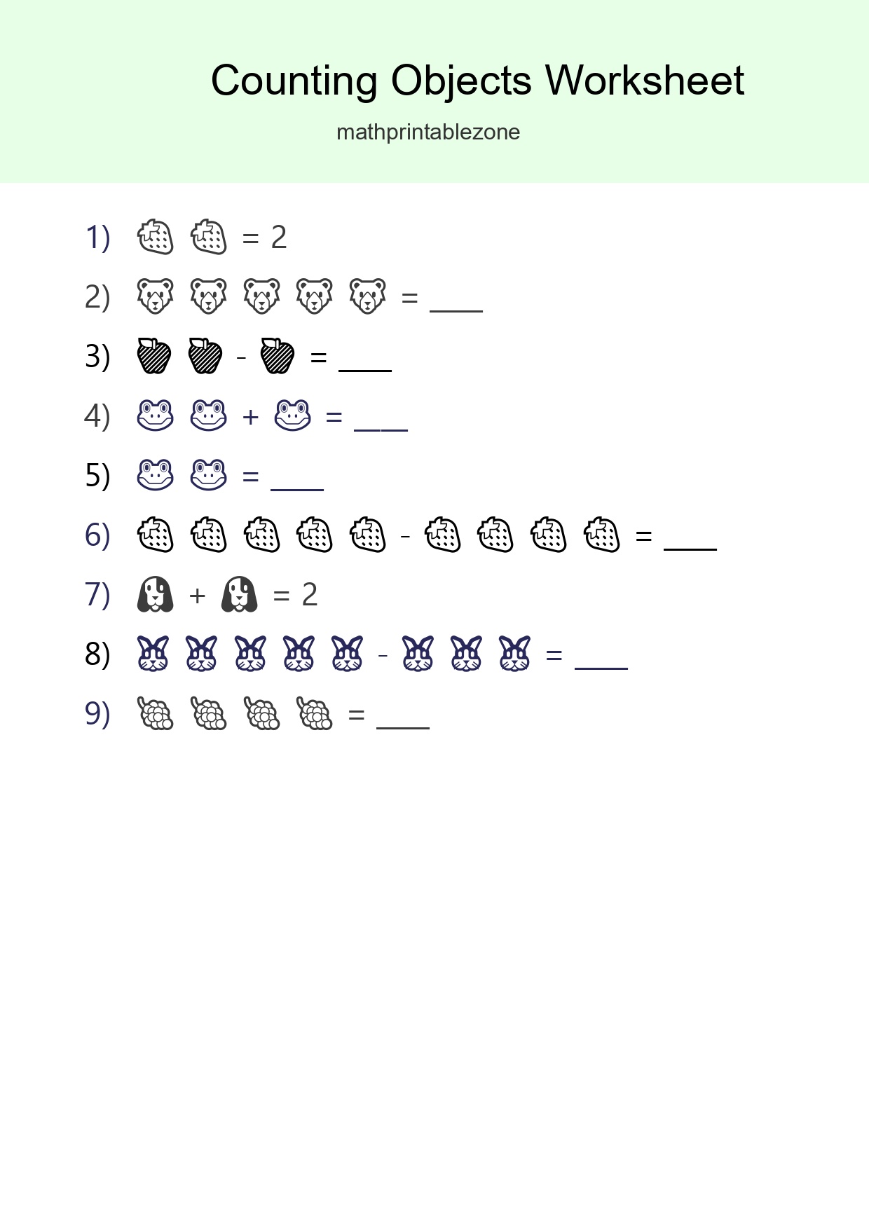 Free Counting Objects Worksheet For Pre-K Printable - Part 47