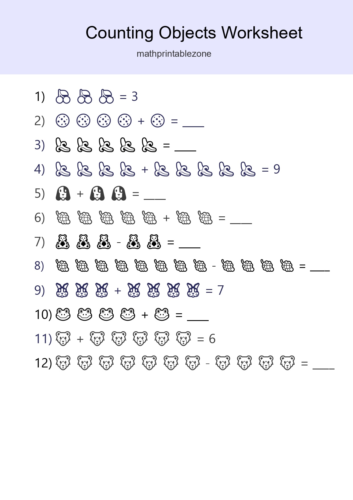 Kindergarten Count The Objects Worksheet - Part 91