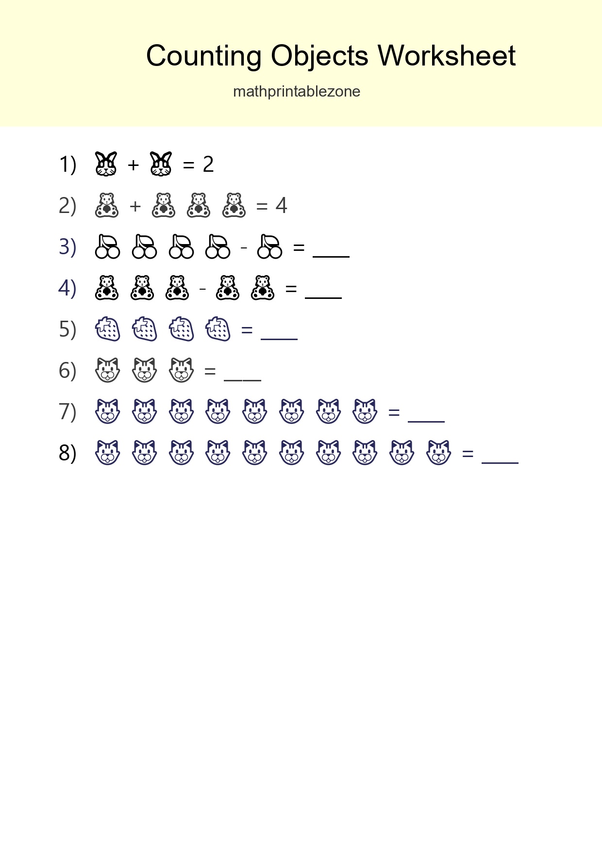 Learn Counting With Pictures Worksheet (Kindergarten) - Part 245