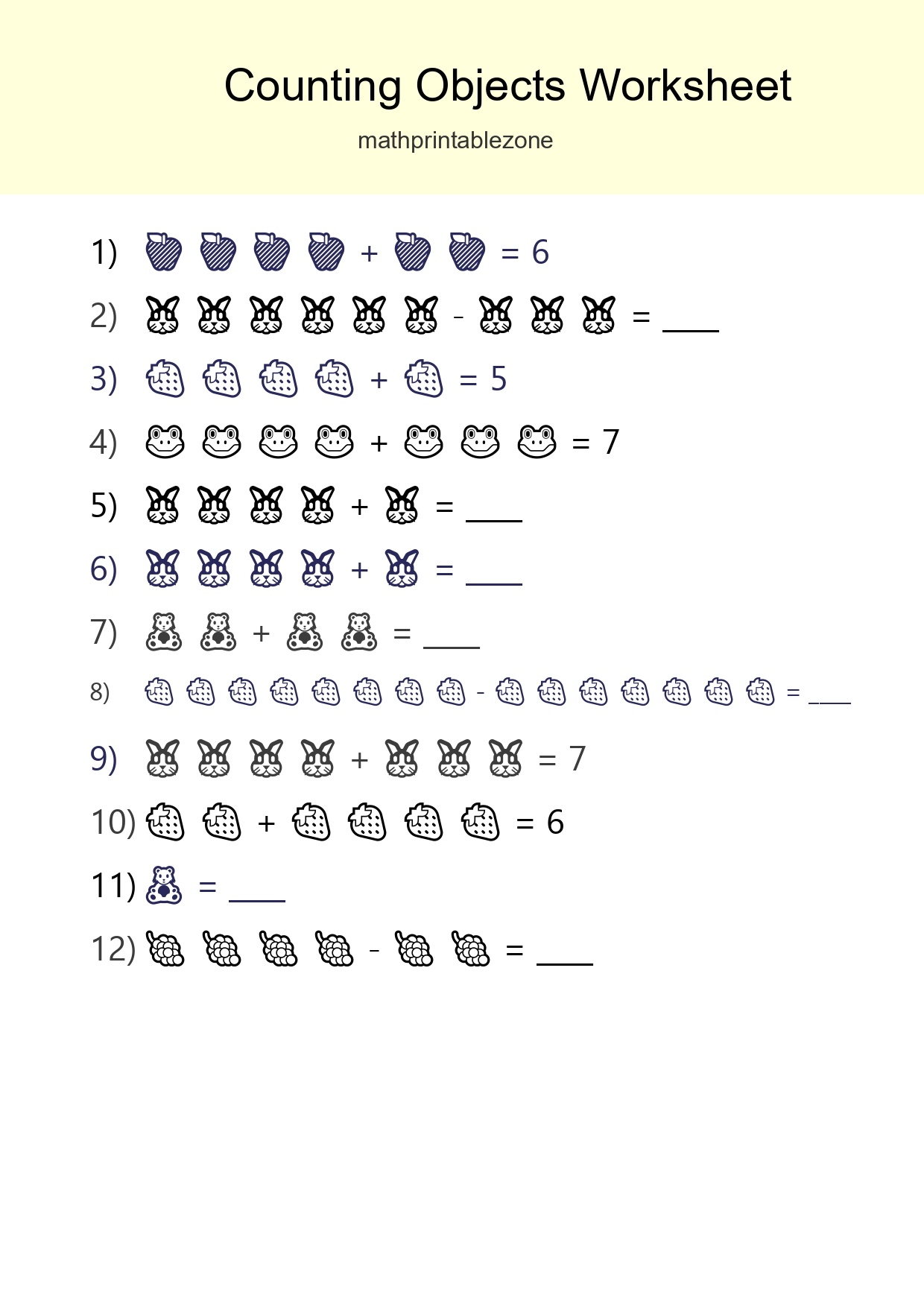 Learn Counting With Pictures Worksheet (Kindergarten) - Part 25