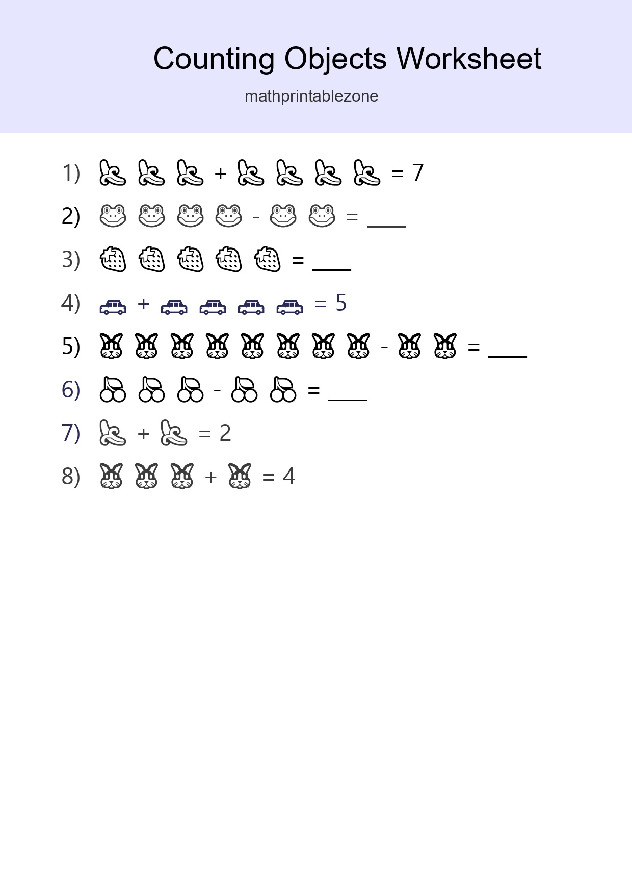 Learn Counting With Pictures Worksheet (Kindergarten) - Part 256