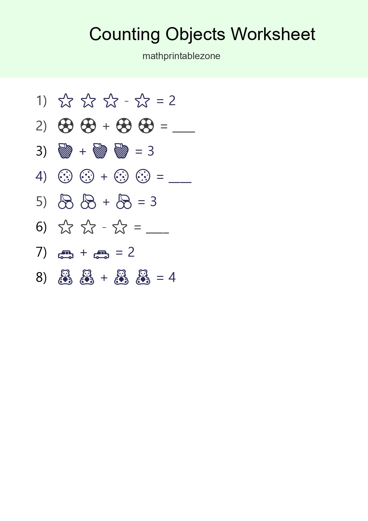 Learn Counting With Pictures Worksheet (Pre-K) - Part 278