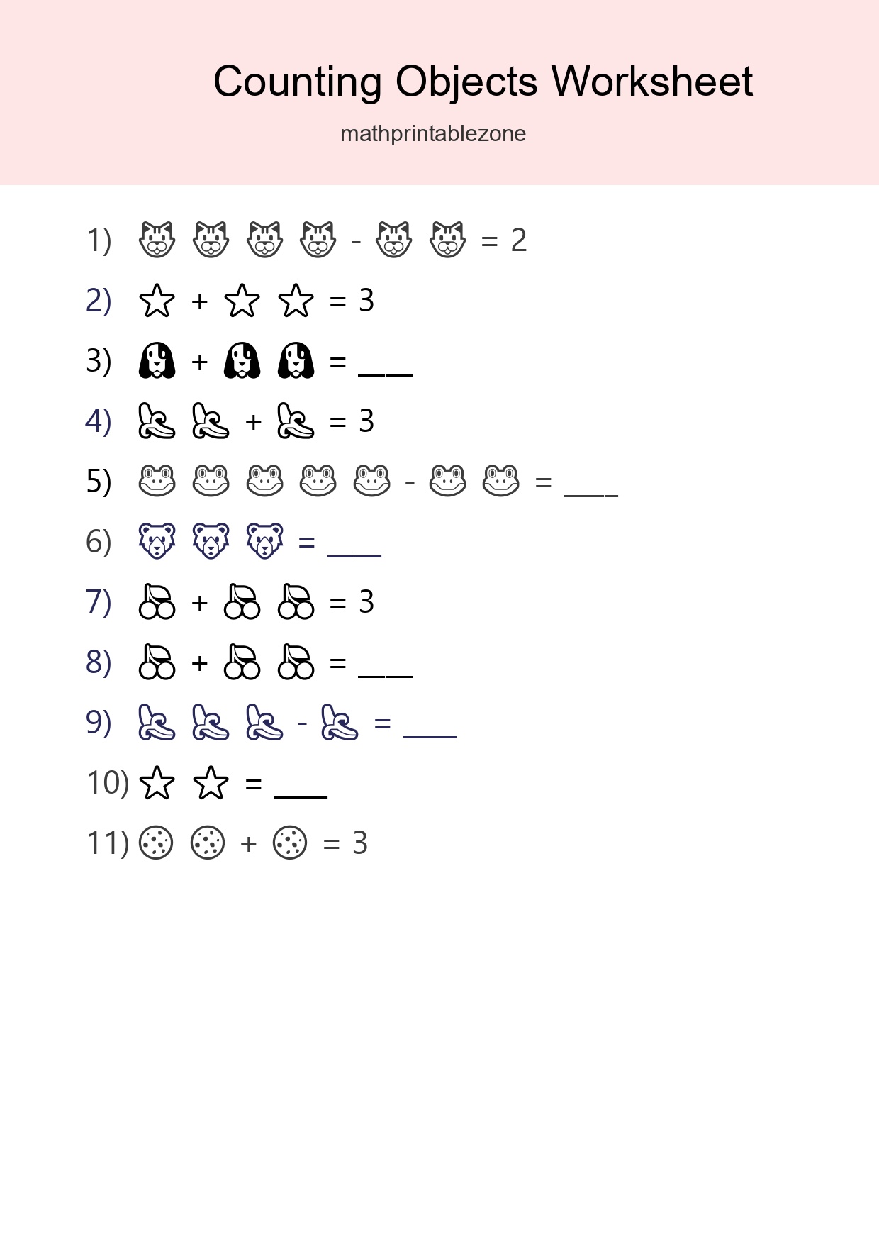Pre-K Count The Objects Worksheet - Part 179