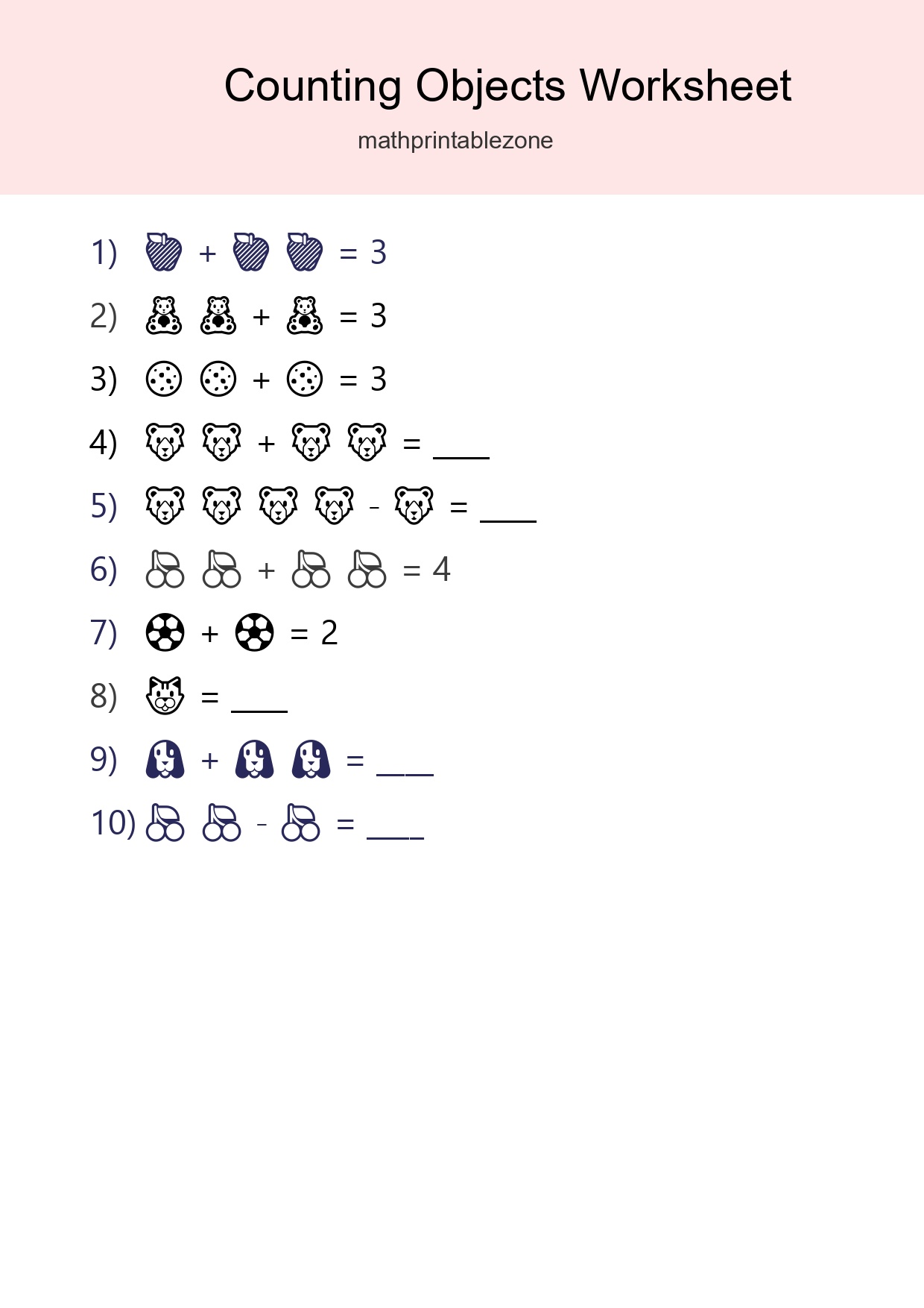 Pre-K Count The Objects Worksheet - Part 289