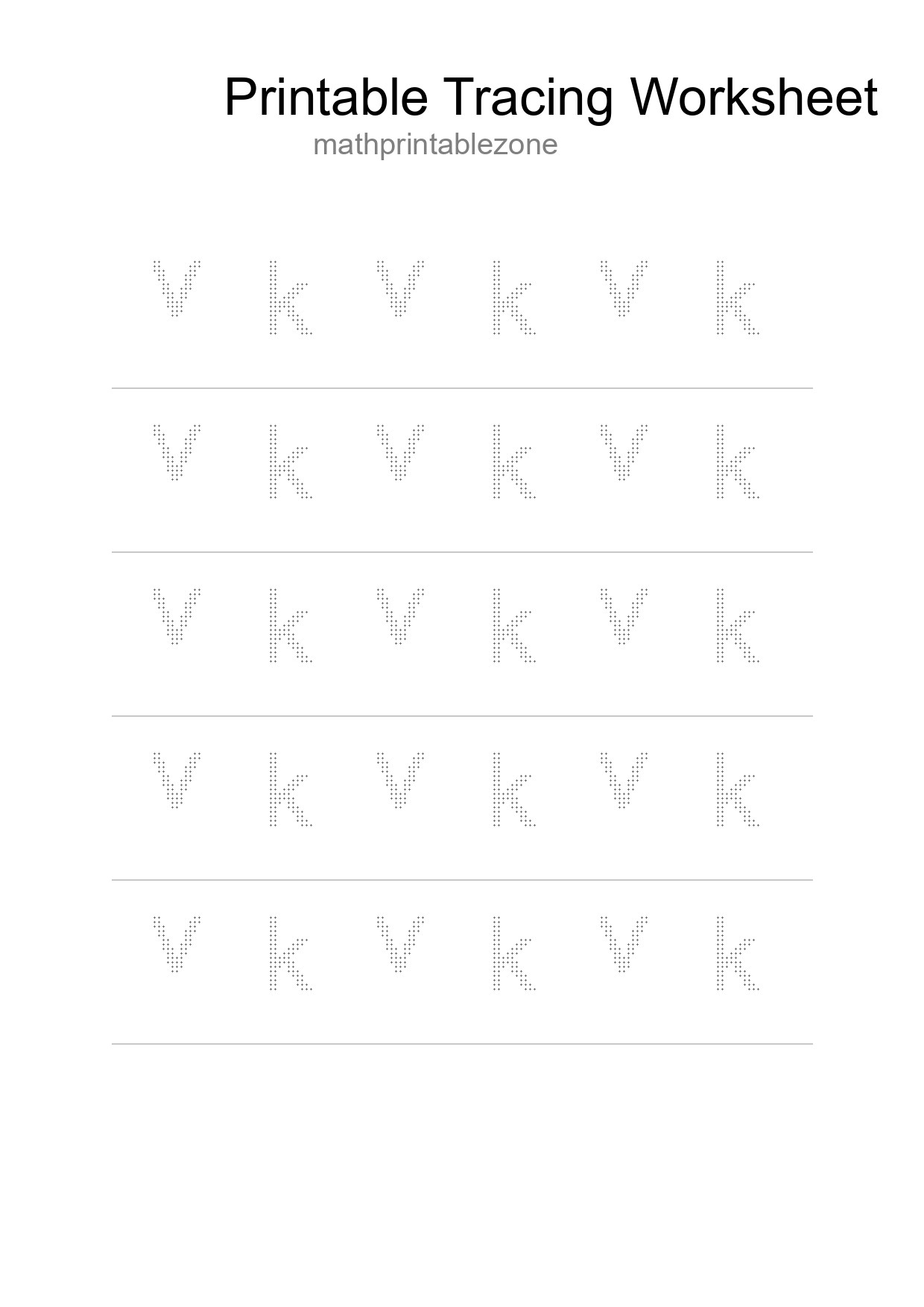 Printable Tracing Worksheet For Kids - Part 10