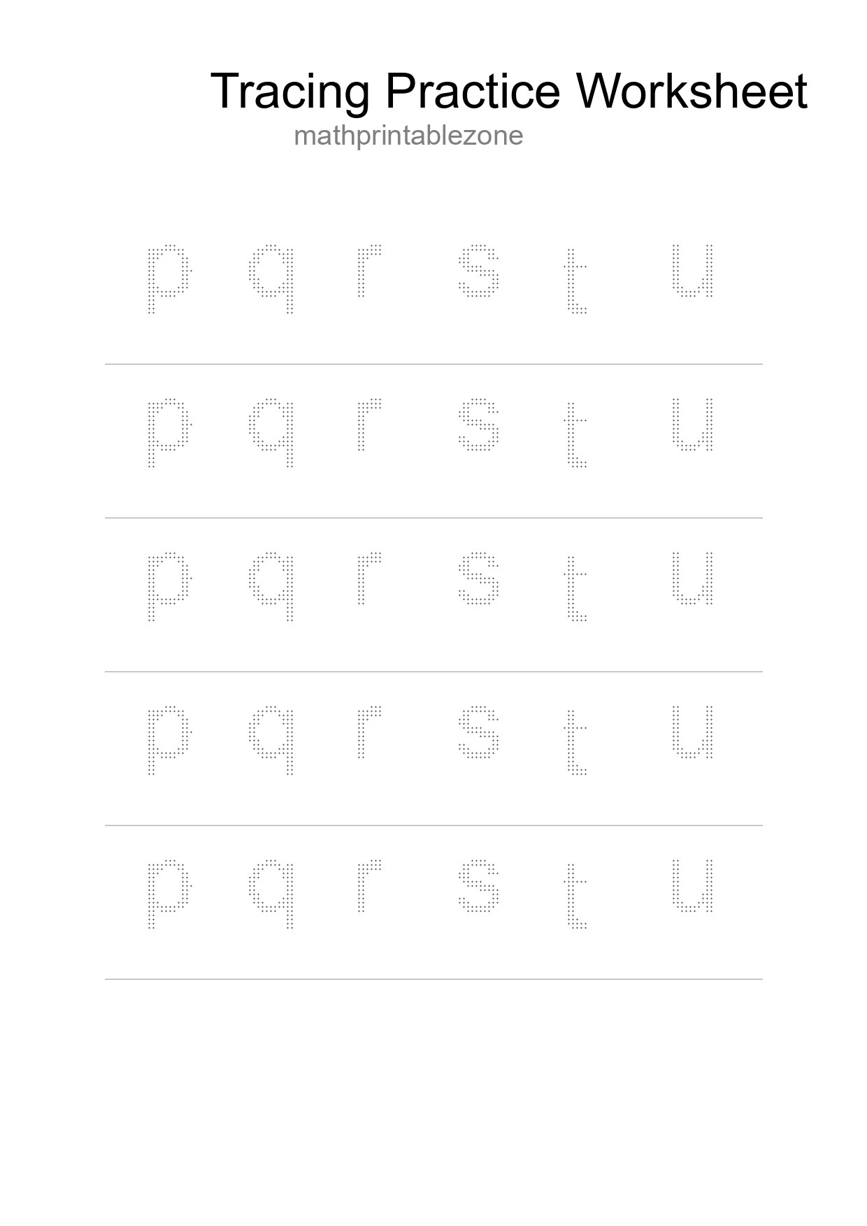 Printable Tracing Worksheet For Kids - Part 208